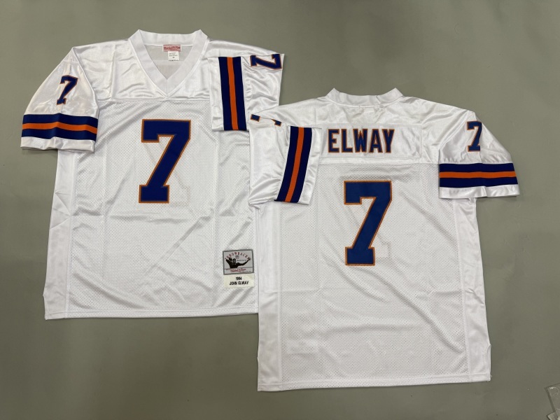 Men 2025 Denver Broncos #7 Elway white Throwback Limited NFL Jersey style 002->denver broncos->NFL Jersey